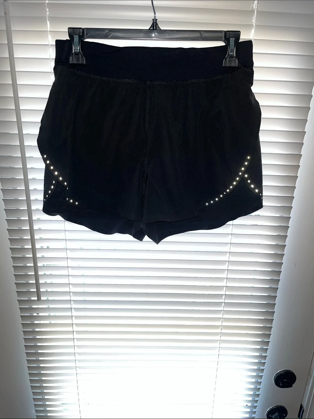 lululemon athletica Black Run Shorts with Reflective Dots